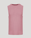 Quartz Rose Sleeveless Active Muscle Tee, front view, showcasing relaxed fit.