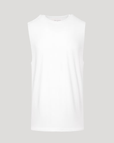 Sleeveless Active Muscle Tee - White