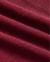 Womens Dark Maroon Ribbed High Neck Tank close-up showing fine knit texture.