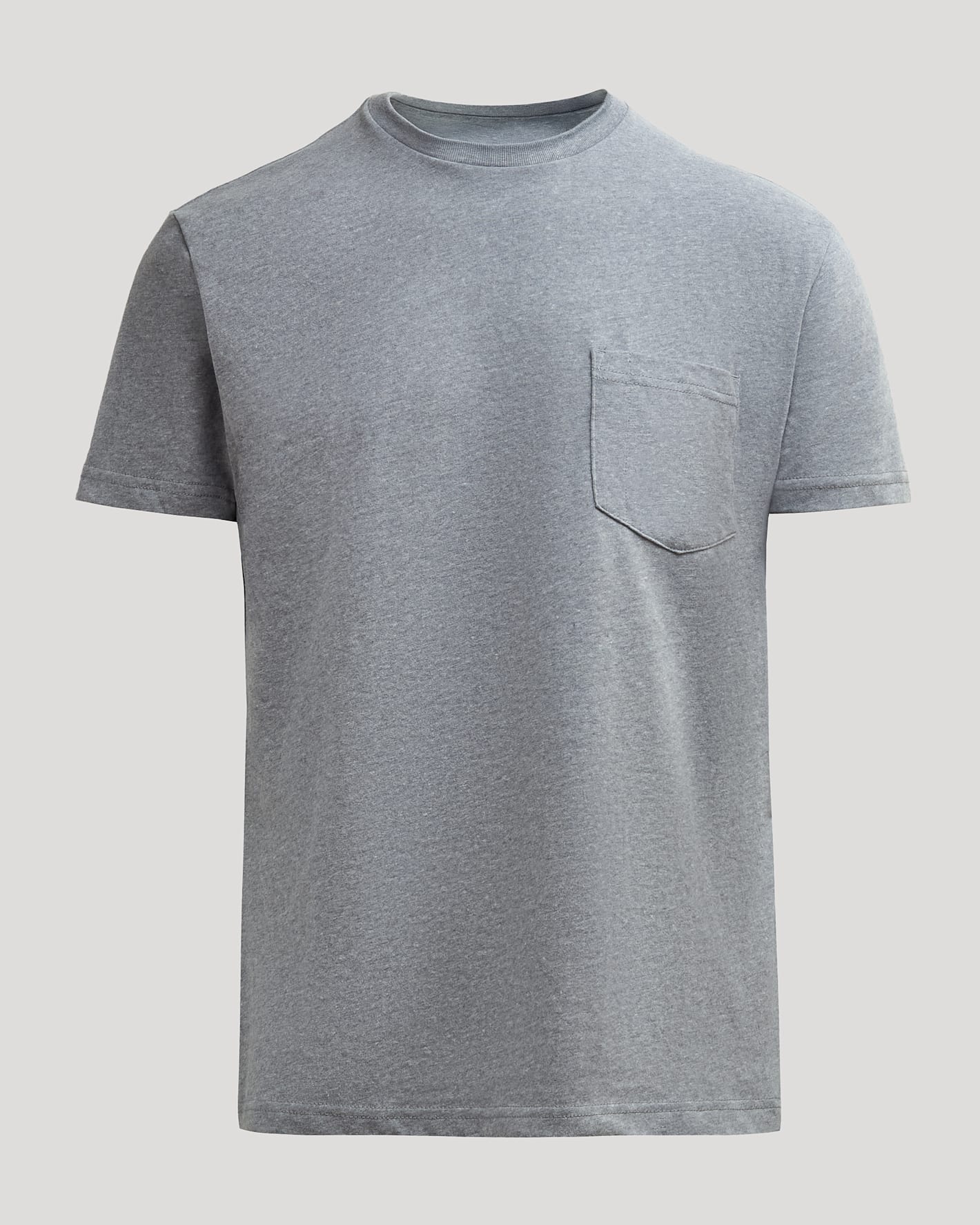 Heather Gray Heavyweight Pocket Crew, crew-neck T-shirt with a small chest pocket.