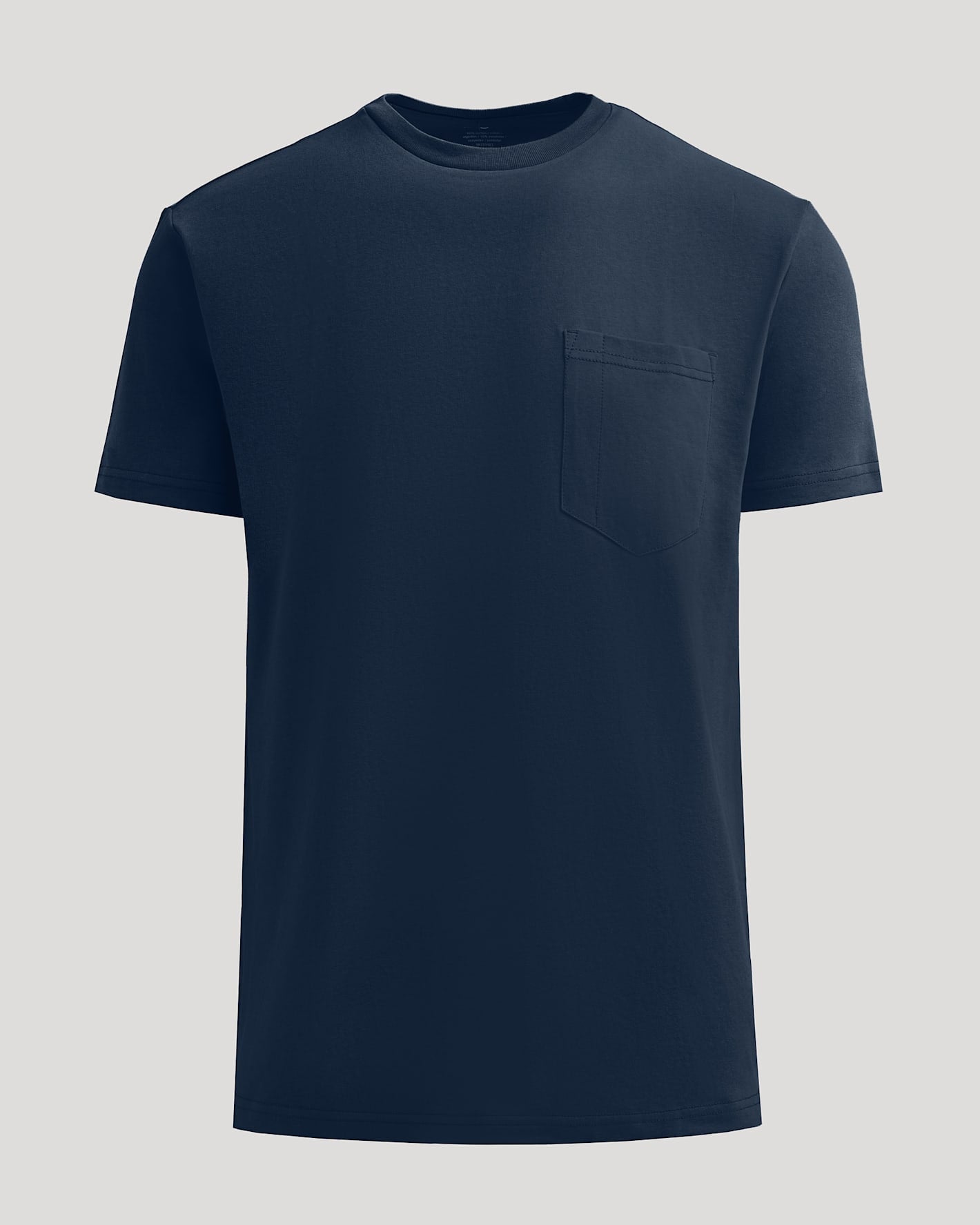 Navy Heavyweight Pocket Crew T-shirt with chest pocket.