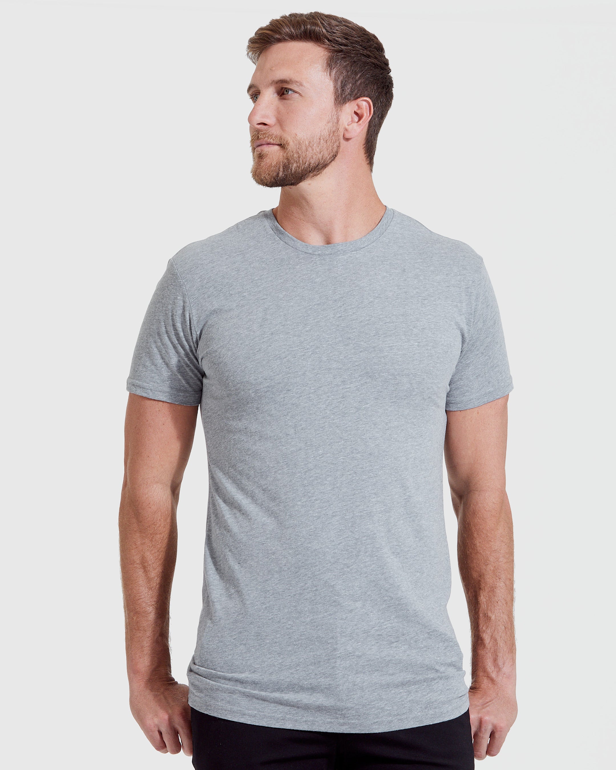 Heather Gray Tall Round Hem Crew Neck T-Shirt – True Classic
