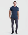 Navy Long Line Crew Neck Tee