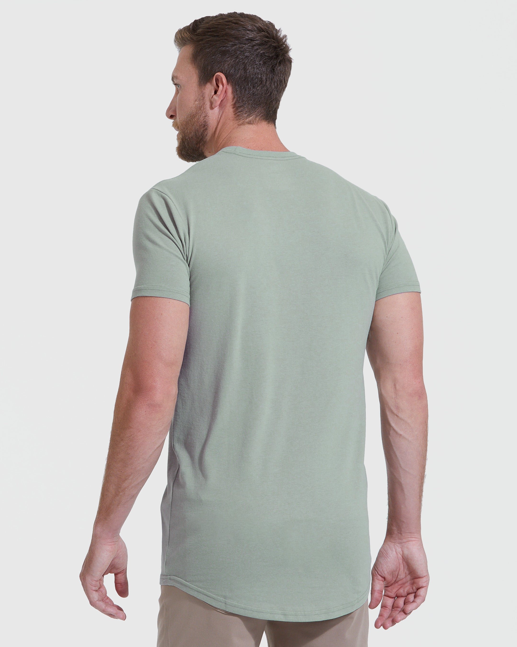 Slate Green Tall Round Hem Crew Neck T-Shirt