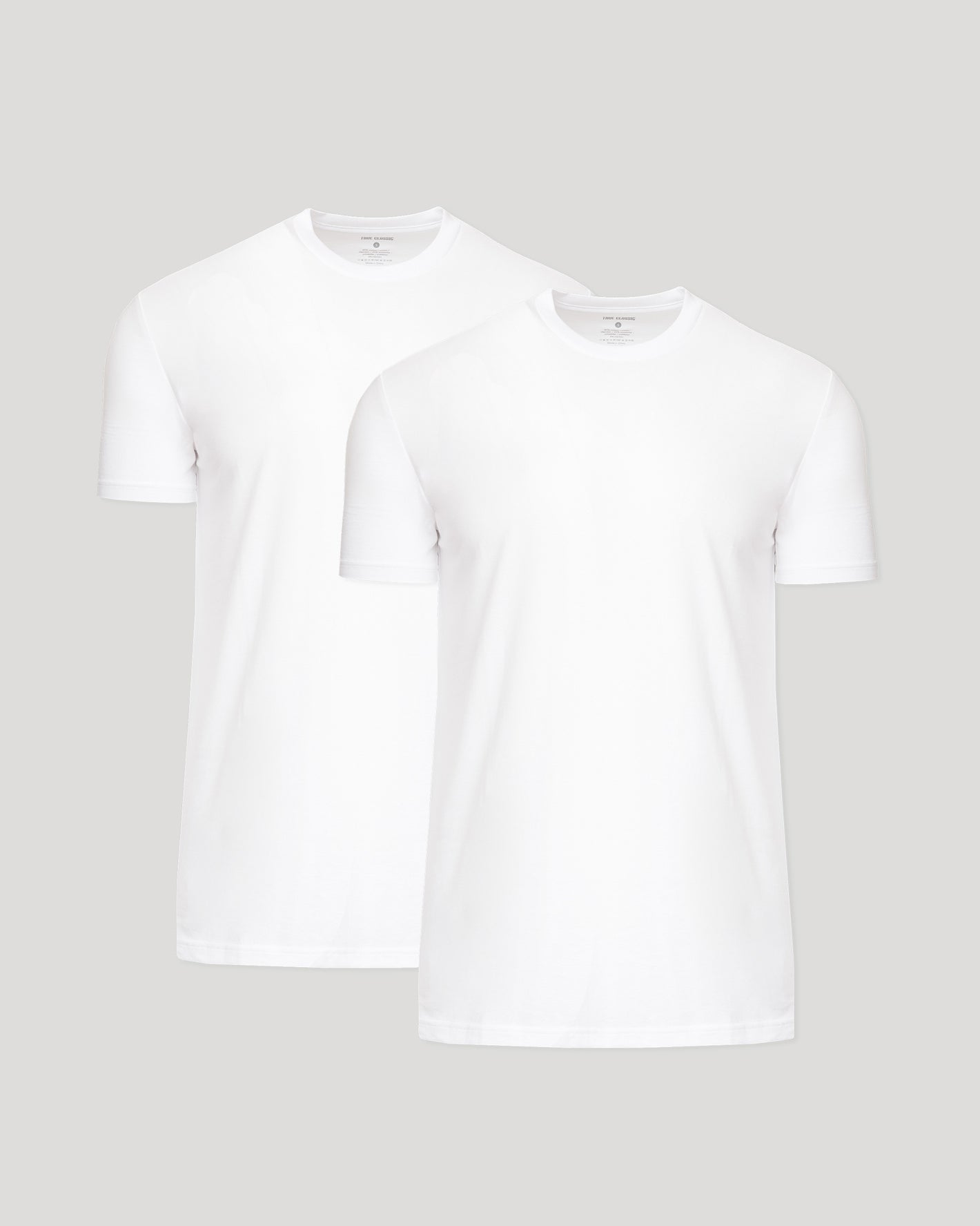 White t-shirt on a light gray background