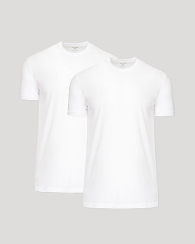 White Classic Tall Straight Hem Crew Neck T-Shirt 2-Pack