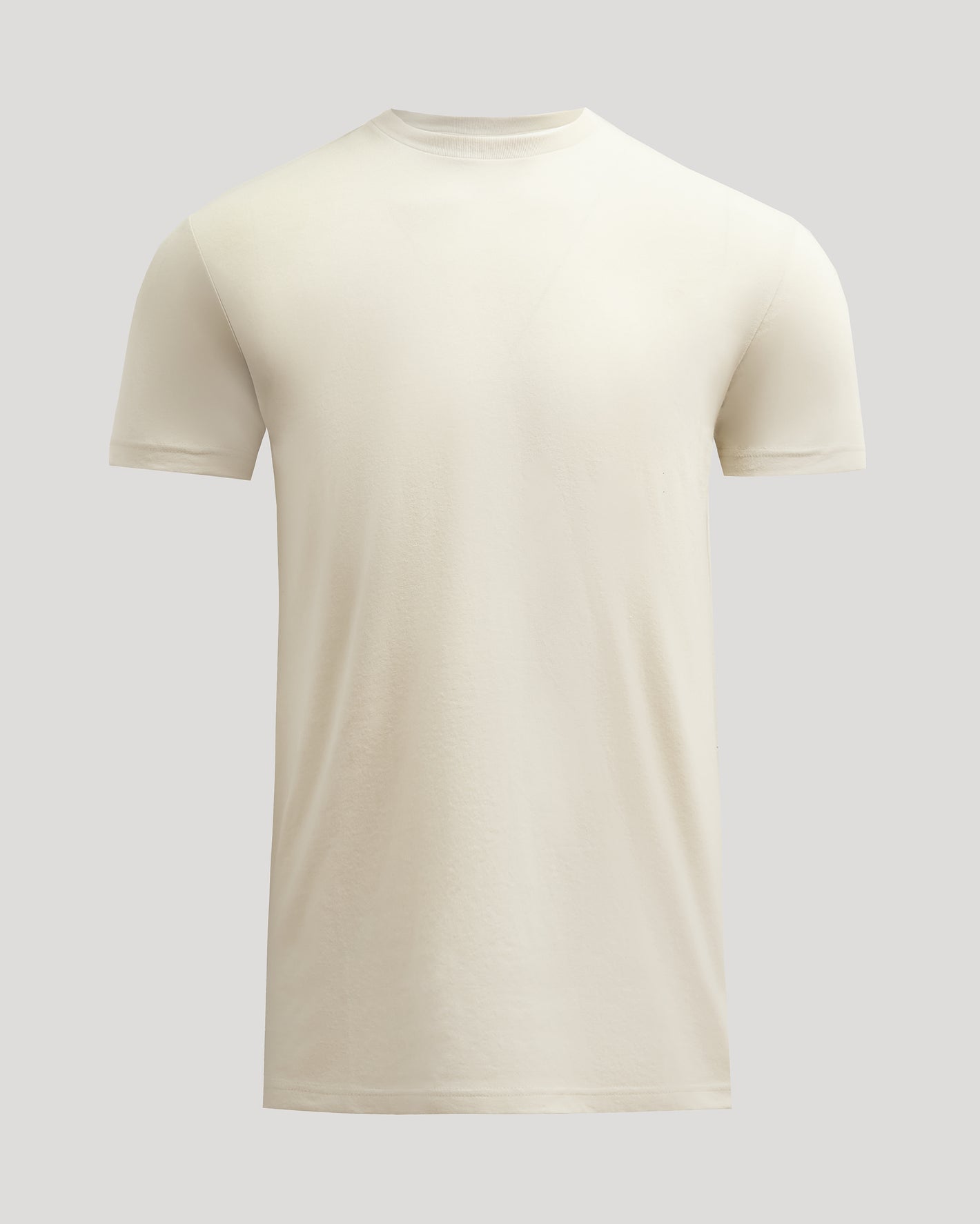 Alabaster Tall Straight Hem Crew Neck T-Shirt, plain and classic design.