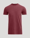 Dark Heather Claret Tall Straight Hem Crew Neck T-Shirt displayed.