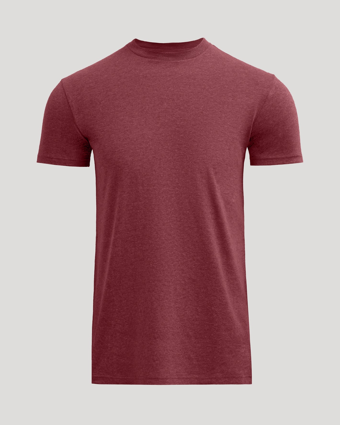 Dark Heather Claret Tall Straight Hem Crew Neck T-Shirt displayed.