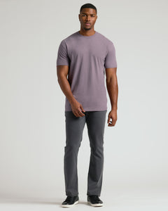True ClassicMan wearing Dark Heather Amethyst Tall Straight Hem Crew Neck T-Shirt.