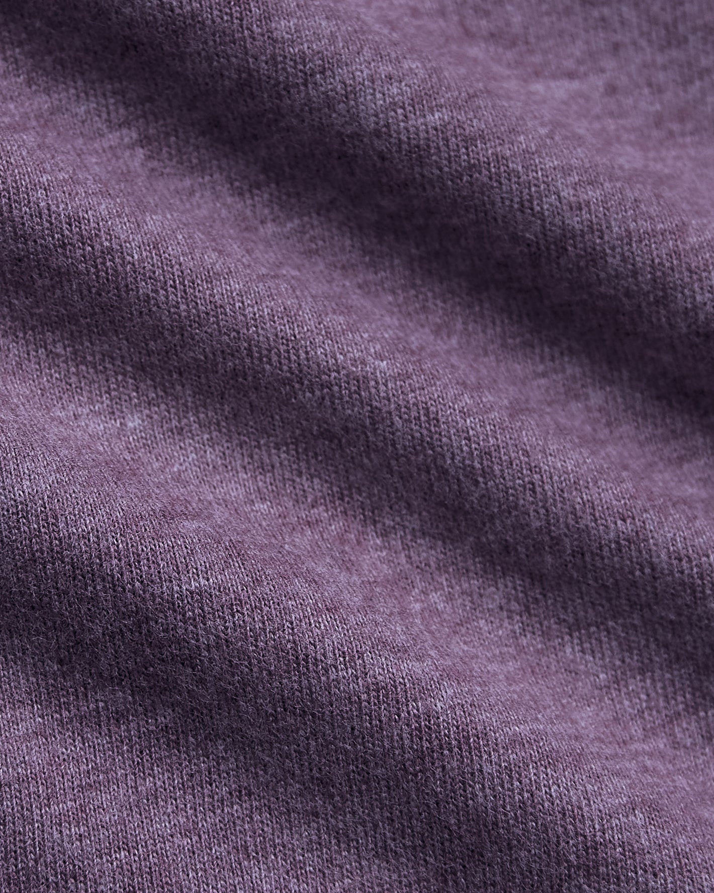 Dark Heather Plum Tall Straight Hem Crew Neck T-Shirt fabric close-up.