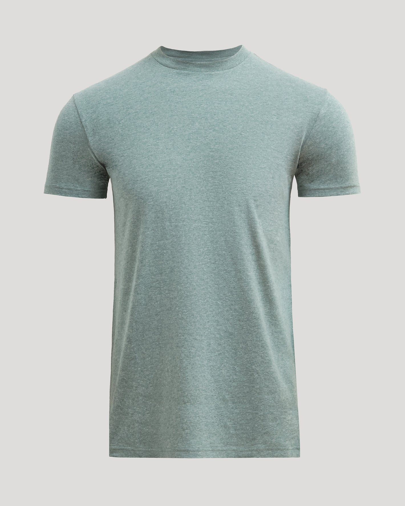 Heather Balsam Tall Straight Hem Crew Neck T-Shirt, short-sleeve, flat display.