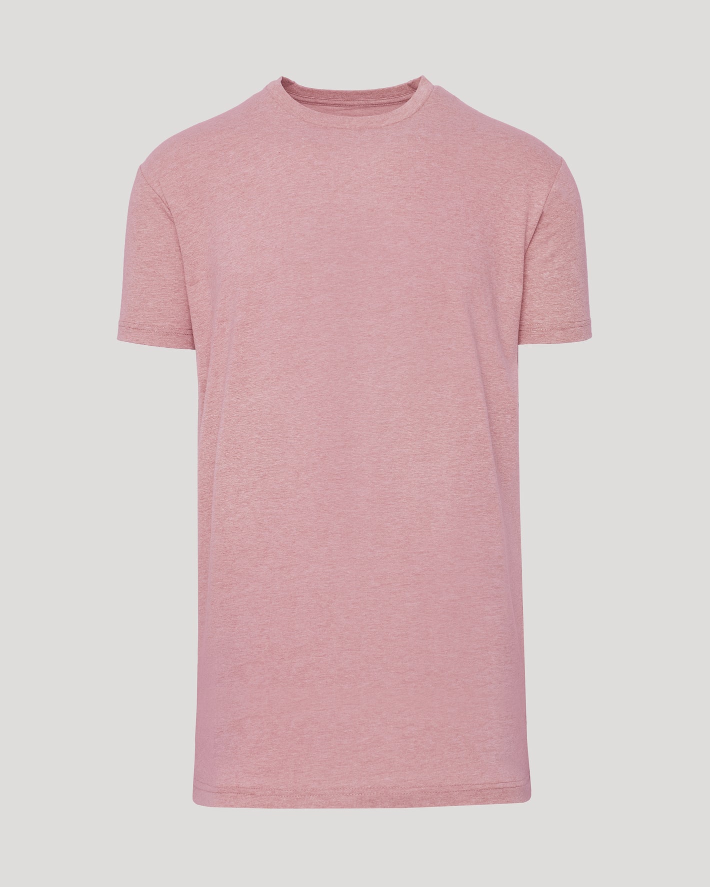 Light Heather Boysenberry Tall Straight Hem Crew Neck T-Shirt laid flat.