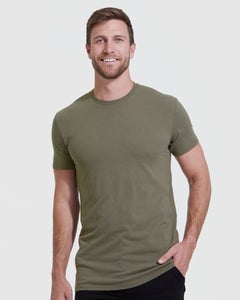 True ClassicMilitary Green Tall Straight Hem Crew Neck T-Shirt