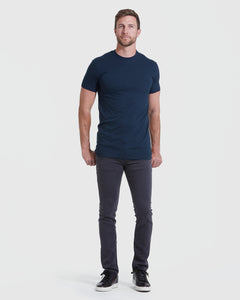 True ClassicClassic Tall Straight Hem Crew Neck T-Shirt in navy, worn by male model.
