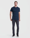 Classic Tall Straight Hem Crew Neck T-Shirt in navy, worn by male model.