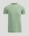 Green t-shirt on a light gray background