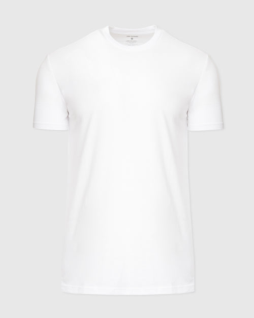 White Tall Straight Hem Crew Neck T-Shirt