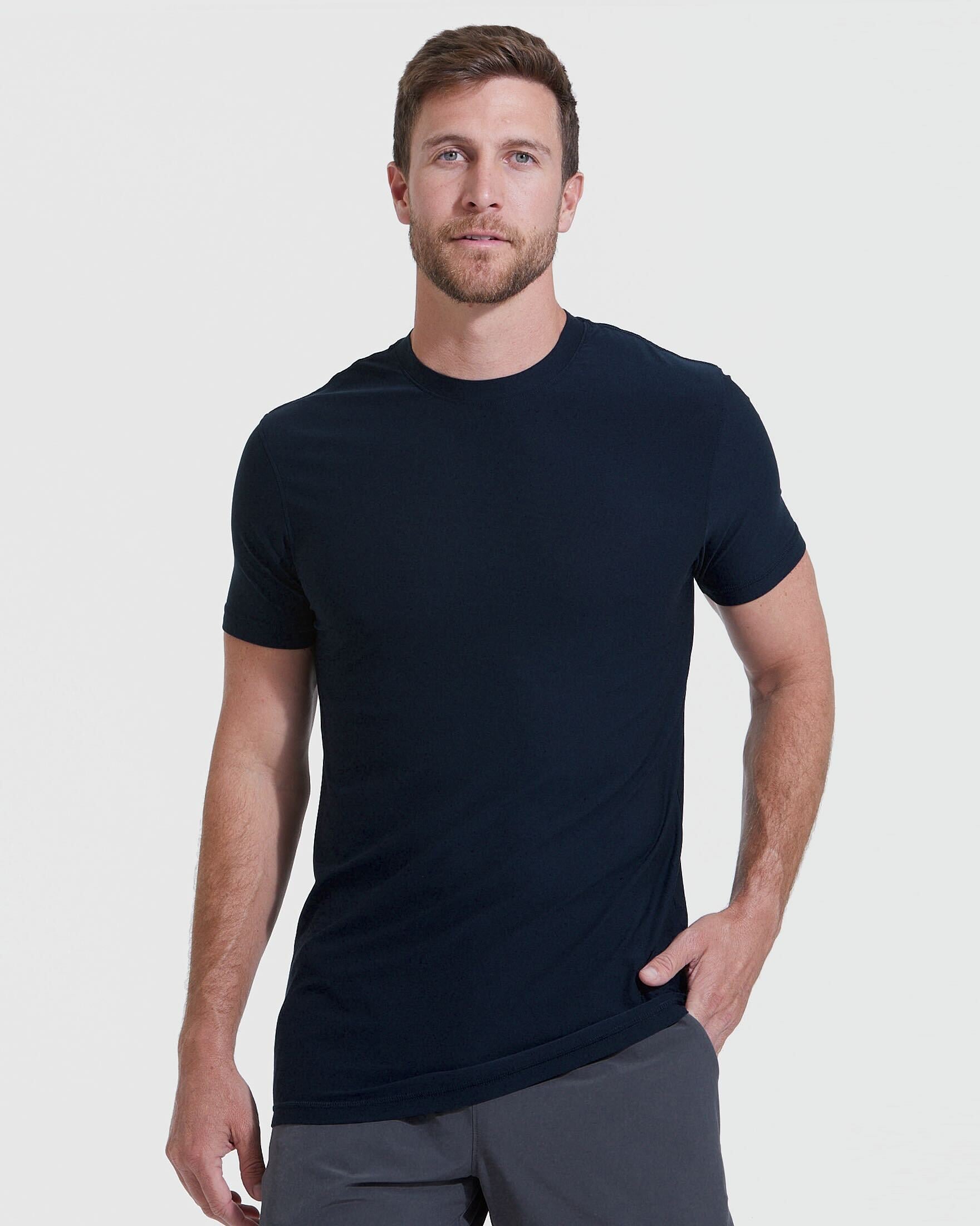 Men's Navy Blue Active Crew Neck T-Shirt - True Classic