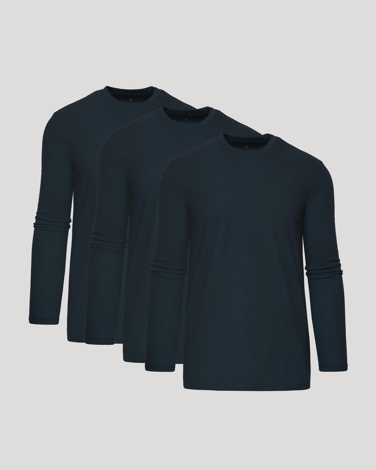 Tall Long Sleeve Crew Neck T-Shirt for tall men, staggered display.