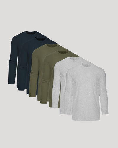 Tall Classic Long Sleeve Crews (6‑Pack)