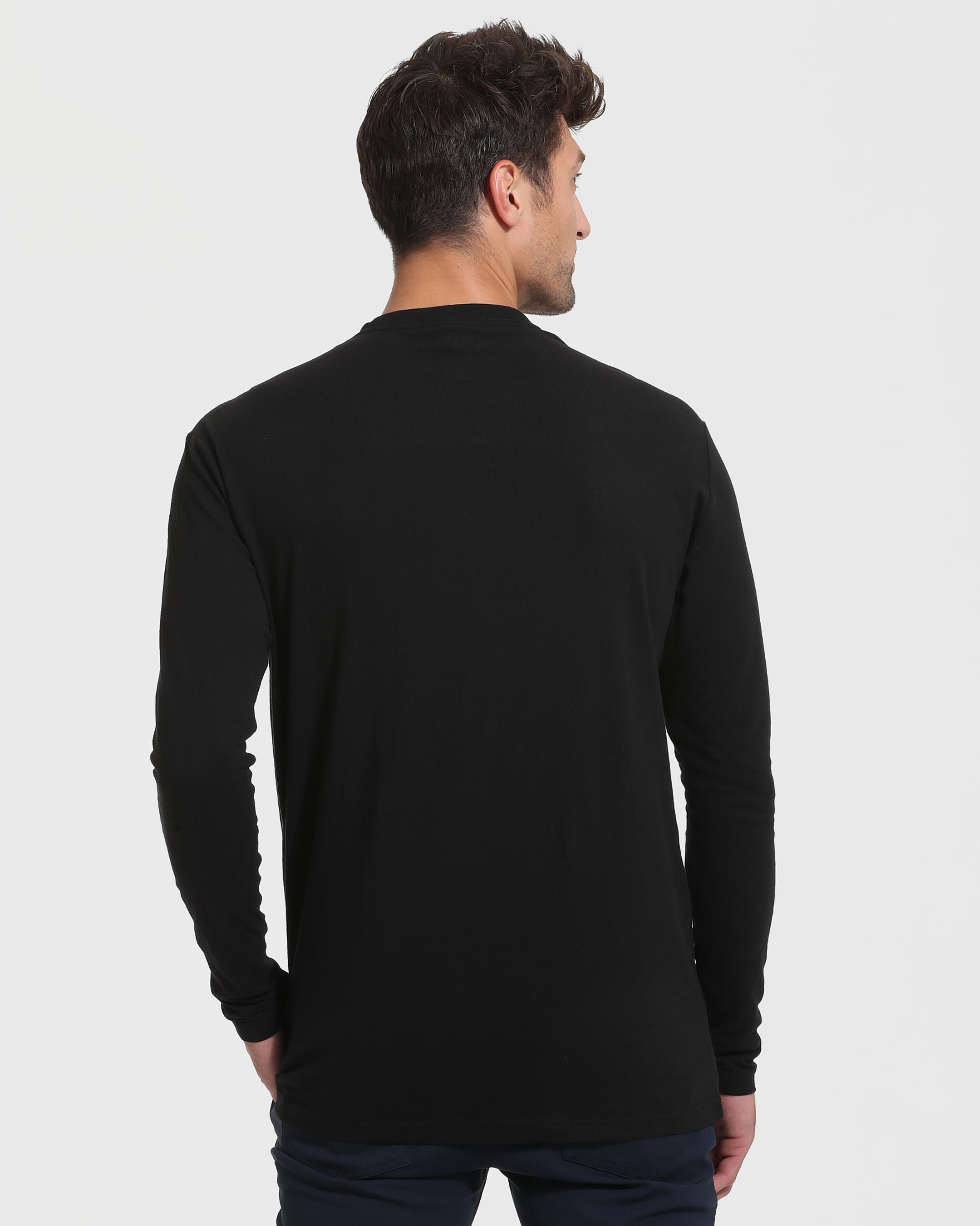All Black Tall Long Sleeve Crew 3-Pack