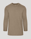 Dark Heather Sagewood Tall Long Sleeve T-Shirt, plain light brown, unisex fit.