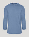 Dark Heather Vintage Navy Tall Long Sleeve T Shirt, heathered-blue, crew-neck.
