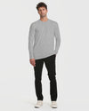 Tall Classic Long Sleeve Crew 3-Pack modeled with slim-fit pants.