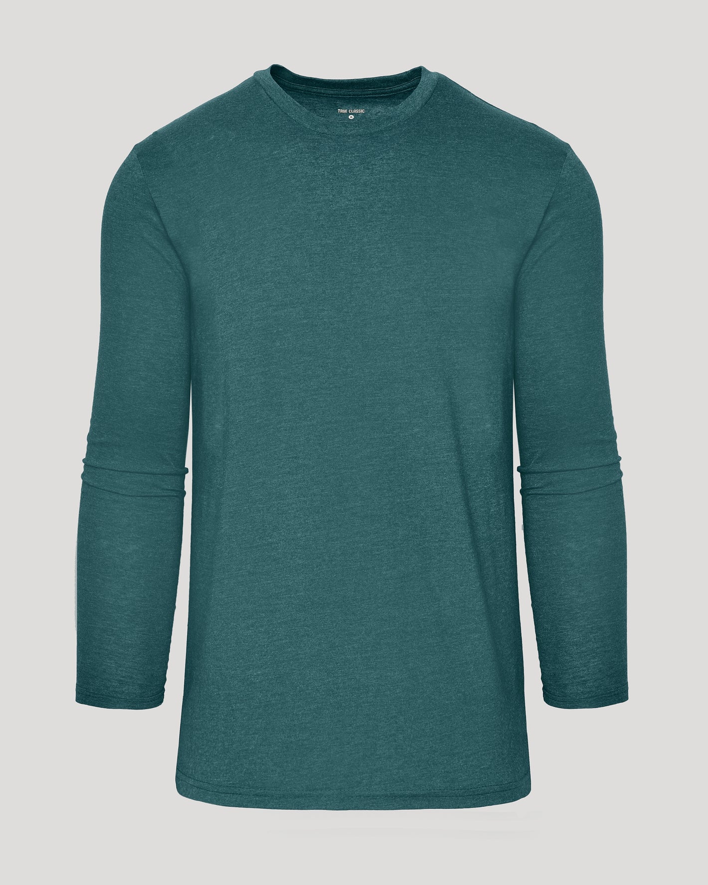 Heather Seafarer Tall Long Sleeve T-Shirt in heathered teal, flat layout.