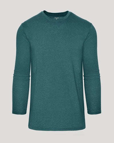 Tall Classic Long Sleeve Crew Neck - Heather Seafarer