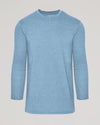 Heather Indigo Tall Long Sleeve T-Shirt laid flat, showcasing fit.