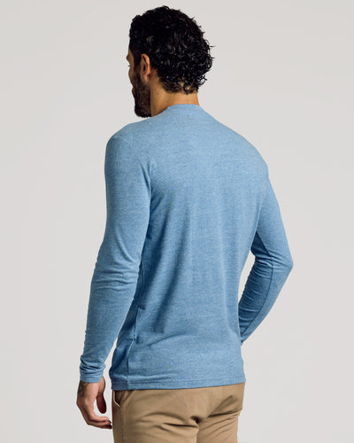 Tall Classic Long Sleeve Crew Neck - Heather Indigo