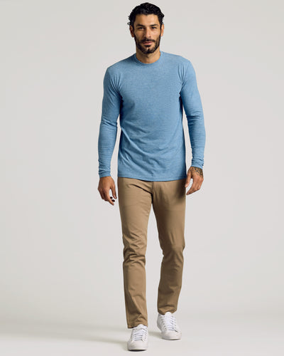Tall Classic Long Sleeve Crew Neck - Heather Indigo