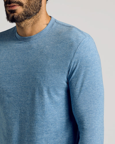 Tall Classic Long Sleeve Crew Neck - Heather Indigo