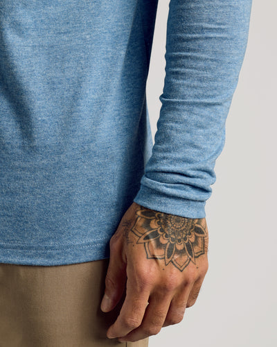Tall Classic Long Sleeve Crew Neck - Heather Indigo