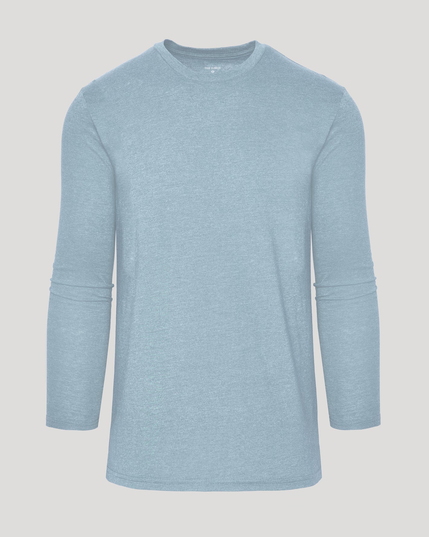 Heather Sapphire Tall Long Sleeve T-Shirt laid flat, showcasing its sleek design.
