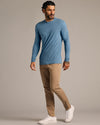 Indigo Tall Long Sleeve T-Shirt on relaxed model.