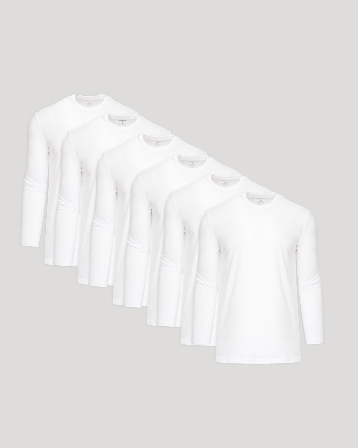 All White Tall Long Sleeve Crew 6-Pack