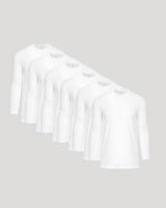 All White Tall Long Sleeve Crew 3-Pack