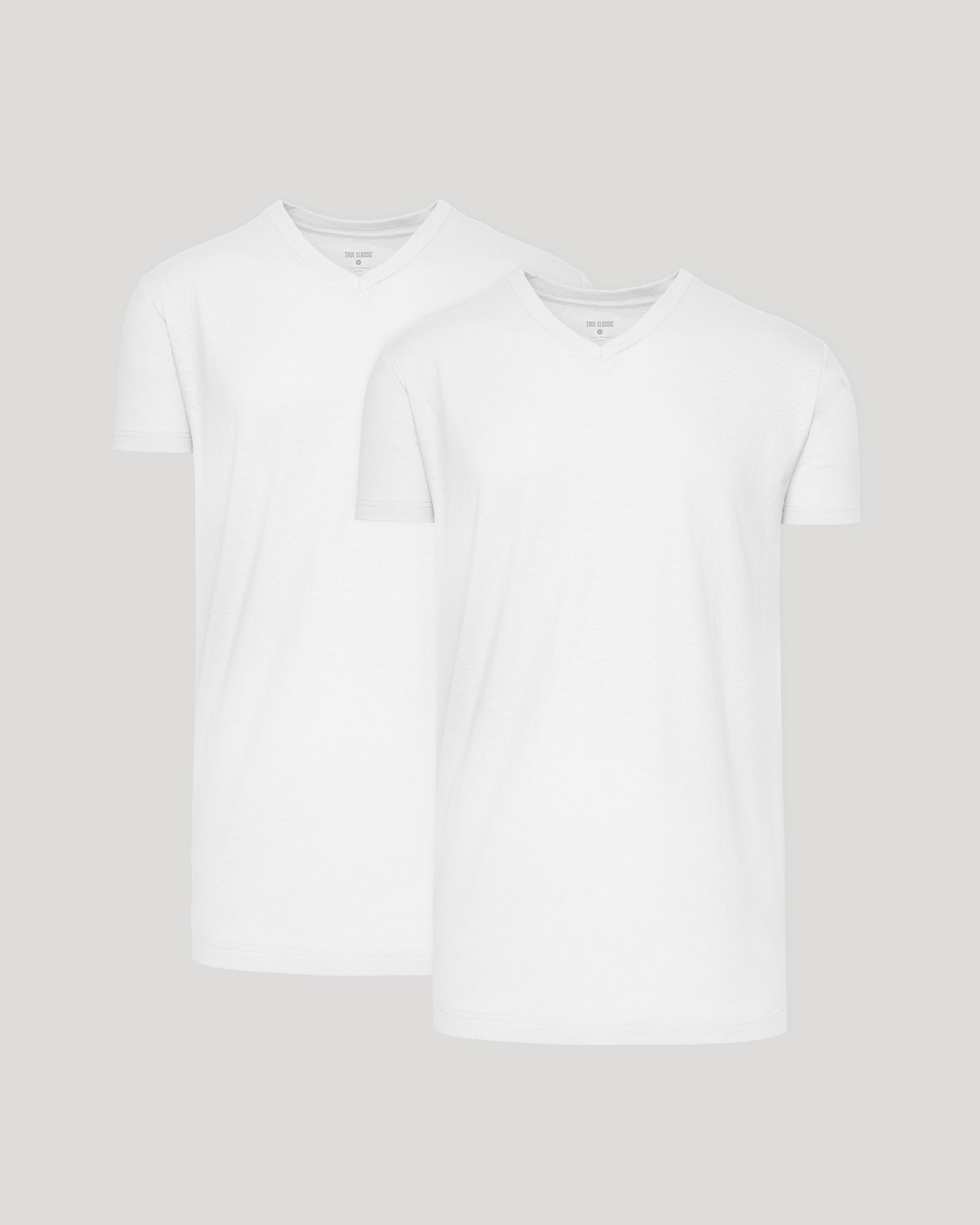 White t-shirt on a light gray background