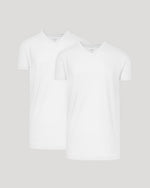 White Short Sleeve Tall Classic V-Neck 2-Pack