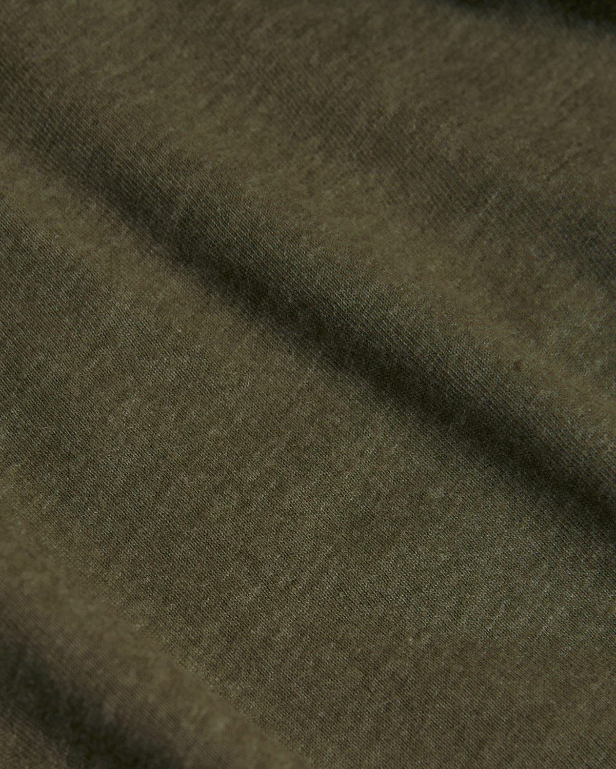 Heather Military Green Tall Short Sleeve Classic V-Neck knit fabric close-up.