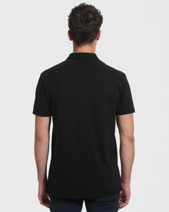 True ClassicAll Black Tall Classic Polo 10-Pack shown from the back.