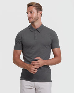 True ClassicCarbon Short Sleeve Tall Polo