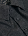 Charcoal Heather Gray Short Sleeve Tall Polo with collar and buttons visible.