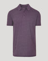 Dark Heather Plum Short Sleeve Tall Polo with classic collar and two-button placket.