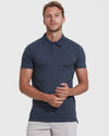 Man wearing The Essentials Tall Classic Polo, showcasing fitted, comfortable design.