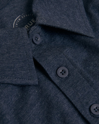 Tall Classic Polo - Heather Navy