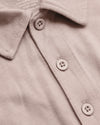 Light Heather Slate Mauve Short Sleeve Tall Polo with collar and buttons.